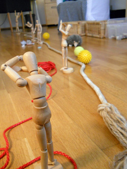 Bild: Zeitstrahl einer Beziehung als soziometrische Aufstellung