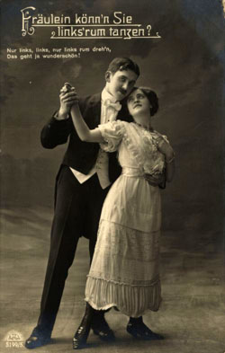 Bild: alte Ansichtskarte mit einem tanzenden Paar