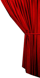 Bild: roter Theatervorhang aus Stoff