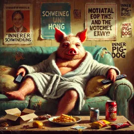 Grafische Darstellung eines Inneren Schweinhund, (co) DALLE